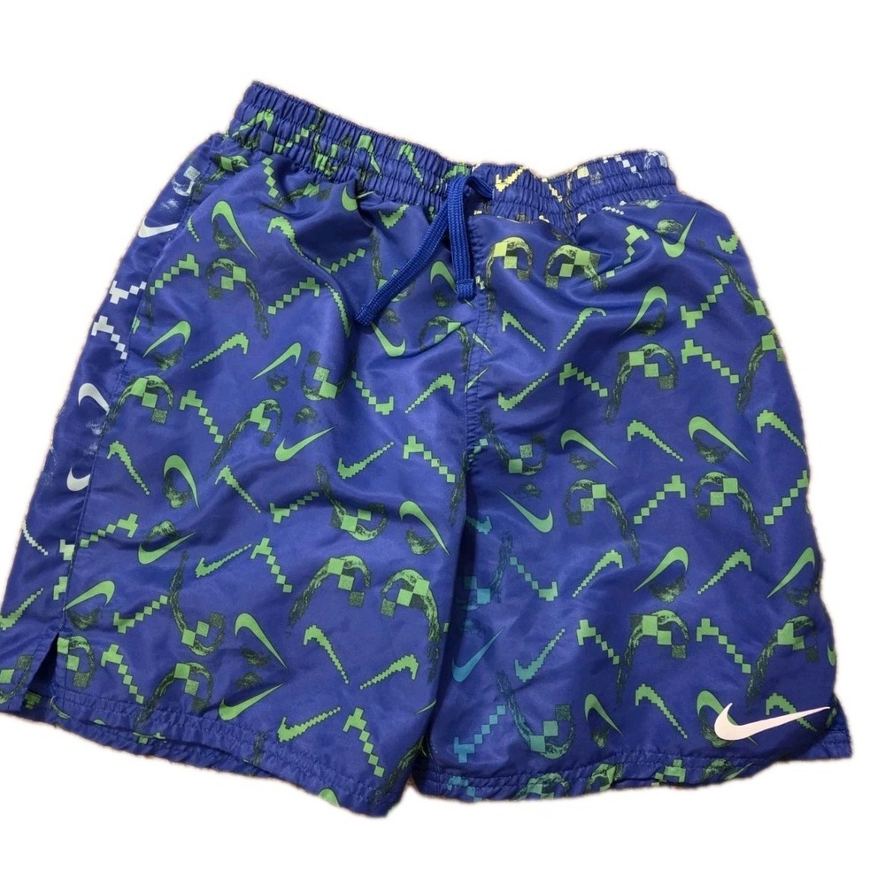 Nike Men's Small Swim Trunks, Digi Swoosh Ombre, Racer Blue 6 in Lined Swimsuit